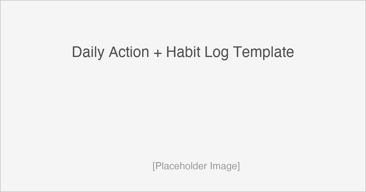 Full-page daily action log spread